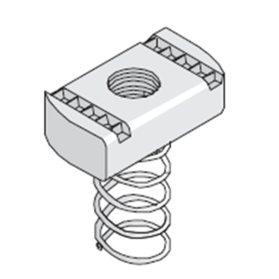 Unistrut M10 Channel Nut Long Spring - SS